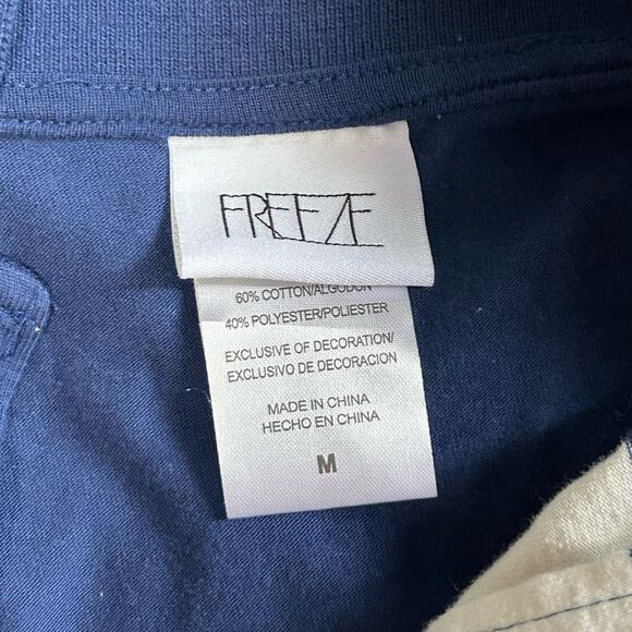 FREEZE Cropped Stripped Shirt with Collar and Embroidered Design - Picture 3 of 4